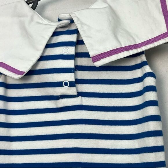 Gymboree blue and white striped knit sailor bubble romper EUC size 12-18 m - Picture 7 of 9